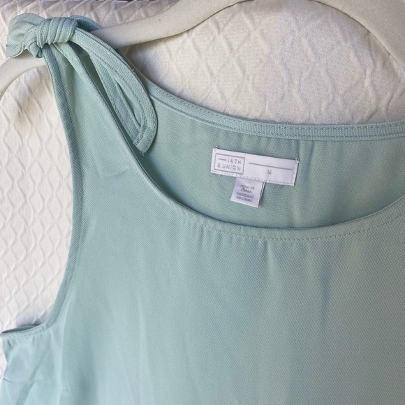 14th & Union sea foam green/blue sleeveless tank. Medium. Tie detailing. NWT. - Picture 4 of 11